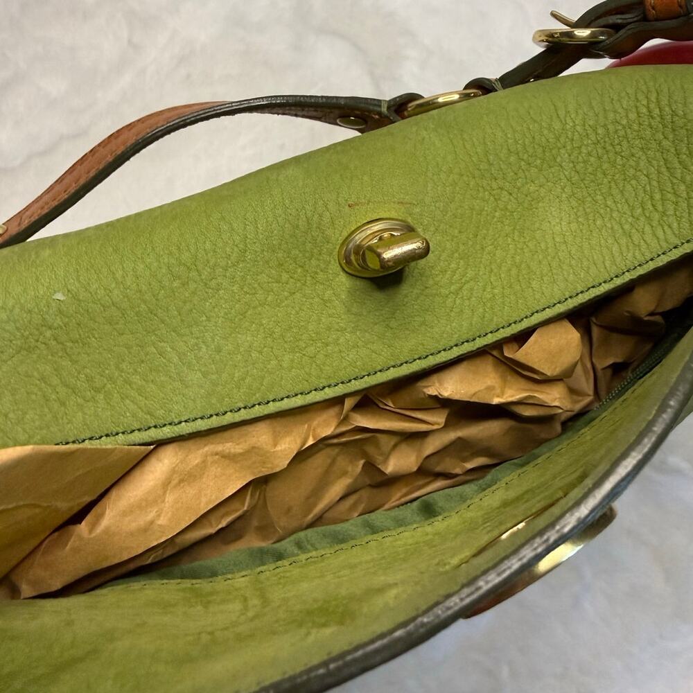 RARE y2k COACH 8A54 Chelsea Hobo Turnlock Nubuc Green Shoulder Bag - Picture 3 of 12